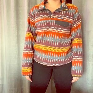 Multi color, patterned Patagonia half-zip fleece